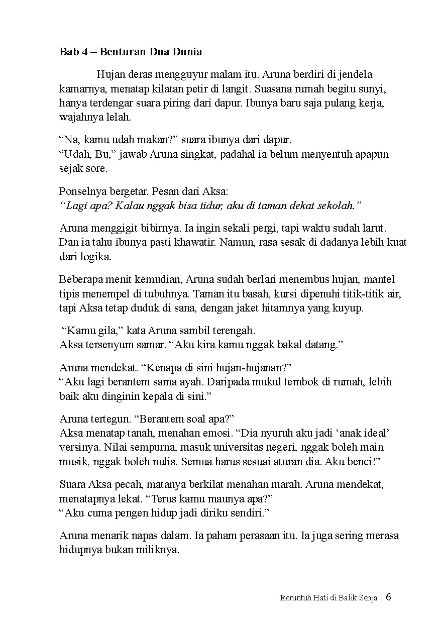 Halaman Buku — Reruntuh Hati Di Balik Senja