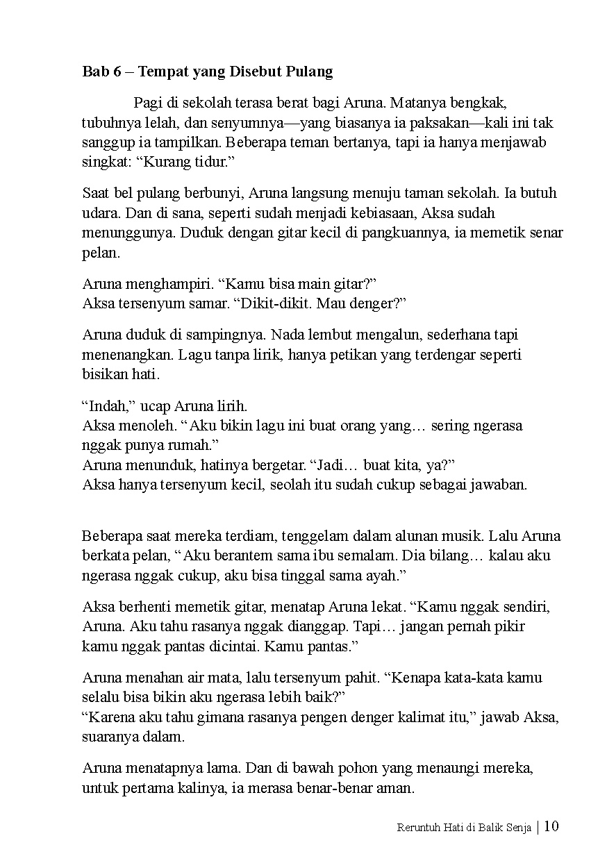 Halaman Buku — Reruntuh Hati Di Balik Senja